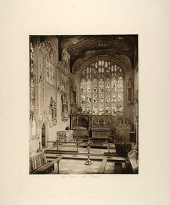 1892 Photogravure Tomb Church Chancel Warwickshire Holy Trinity Chapel HHS1