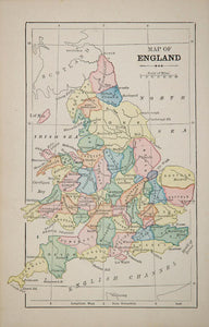 1883 Color Map England English Channel Original Print - ORIGINAL