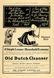 1909 Ad Old Dutch Cleanser Cudahy Packing Pricing Polishes Scrubs Cleans HM1