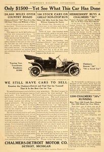 1909 Ad Chalmers-Detroit "30" Antique Car Pricing Gas Mileage Car Parts HM1