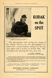 1911 Ad Eastman Kodak Walter Wellman American Life Boat Photo Film Camera HM1