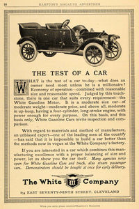 1911 Ad White Antique Car Gasoline Motor Cleveland Ohio Auto Tires Trucks HM1