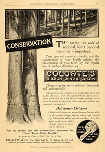 1911 Ad Colgate Ribbon Dental Cream Toothpaste Forest Teeth Hygiene HM1