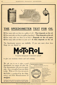 1910 Ad United Manufacturers Motoroil Motor Engine Oils Lubricant Motor HM1