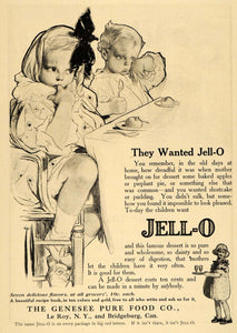1911 Ad Genesee Pure Foods Jell-o Sad Children At Table Toddlers Eat Sulking HM1