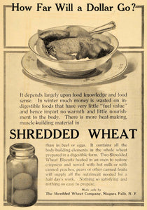 1912 Ad Shredded Wheat With Fruit China Spoon Hot Milk Breakfast Cereal HM1
