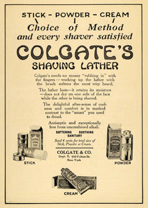 1912 Ad Colgate Shave Lather Razor Beard Fulton Health Personal Care HM1