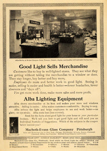1915 Ad Alba Lighting Macbeth Evan Glass Robert Simpson Store Electricity HM1