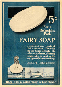 1915 Ad Fairy Soap Fairbank Hygiene Gold Dust Procter Personal Care Lather HM1