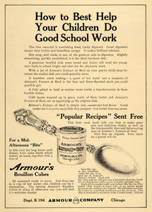 1911 Ad Armour Extract Beef Bouillon Cube Cooking Soup Broth Stock HM1