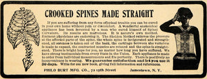 1910 Ad Sheldon Method Philo Burt Crooked Spines Brace - ORIGINAL HM1 - Period Paper

