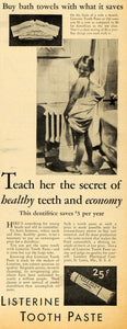 1930 Ad Listerine Toothpaste Tube Pricing Child Bath - ORIGINAL ADVERTISING HOH1