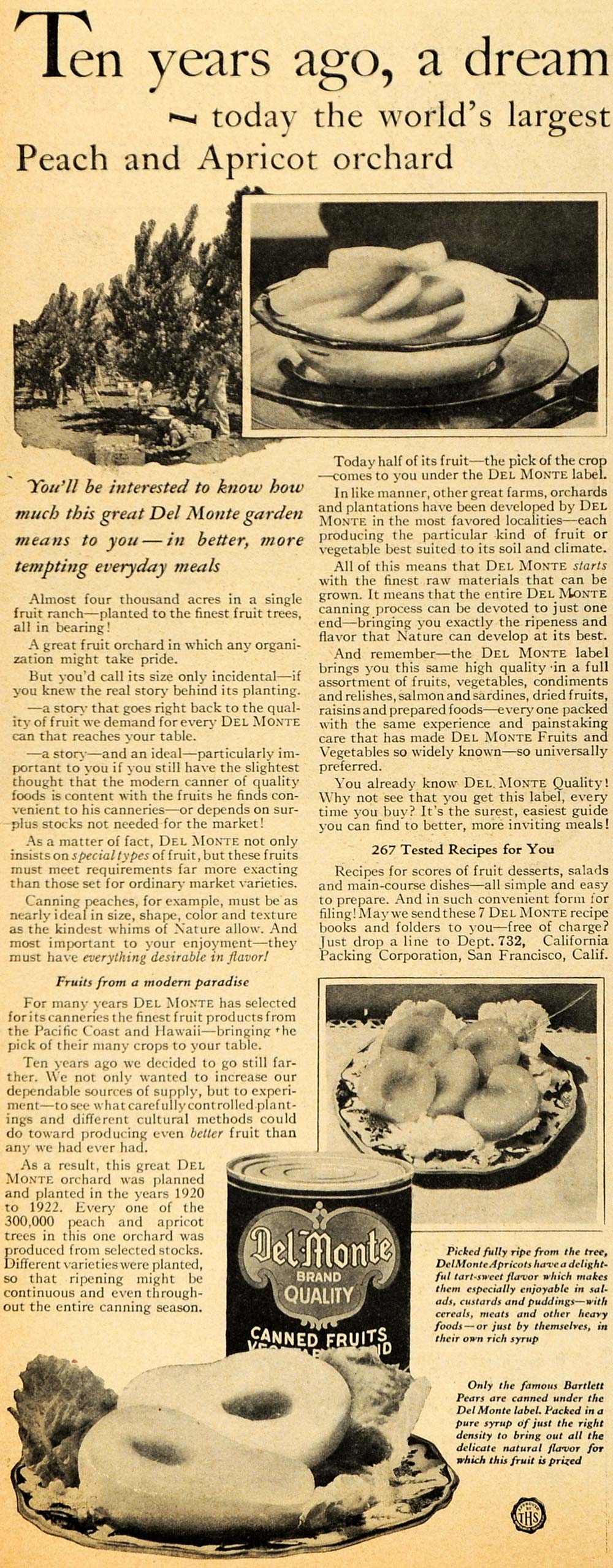 1930 Ad Del Monte Canned Fruit Pacific Coast Hawaii - ORIGINAL ADVERTISING HOH1