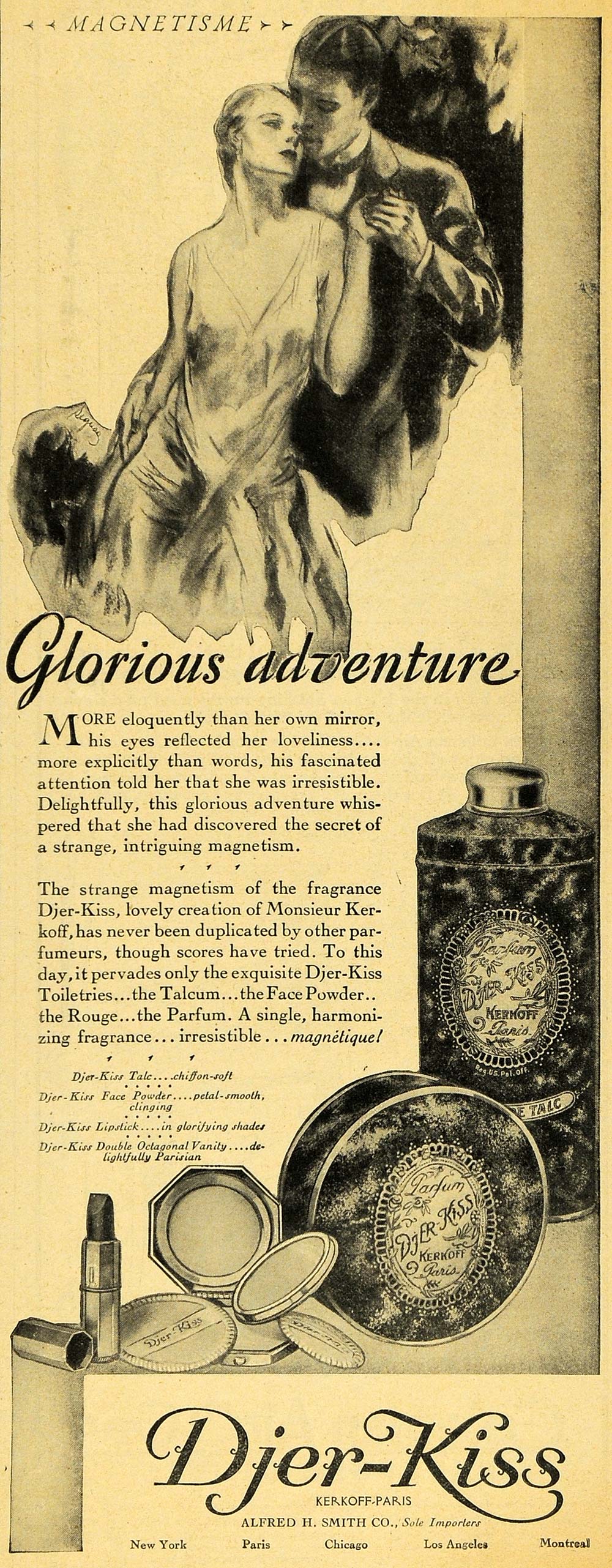 1929 Ad Djer-Kiss Perfumes Cosmetics Talcum Powder - ORIGINAL ADVERTISING HOH1