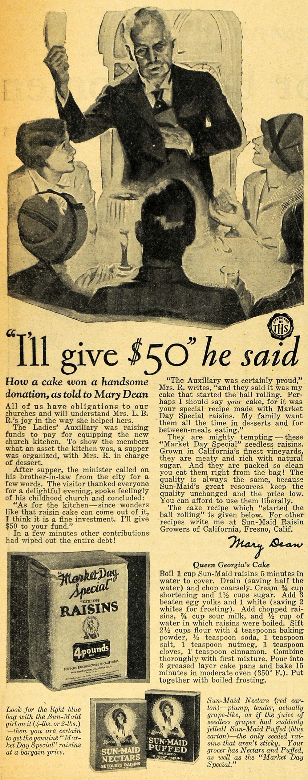 1929 Ad Market Day Special Sun-Maid Raisin Girl Mary - ORIGINAL ADVERTISING HOH1