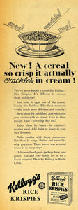 1929 Ad Kellogg's Rice Krispies Cereal Box Breakfast - ORIGINAL ADVERTISING HOH1