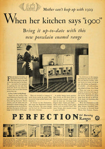 1929 Ad Mother Perfection Oil Burning Range Stove Oven - ORIGINAL HOH1