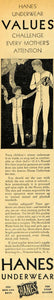 1929 Ad Hanes Long Underwear Father Son Undergarments - ORIGINAL HOH1
