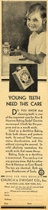1929 Ad Church Dwight Arm Hammer Baking Soda Dental - ORIGINAL ADVERTISING HOH1