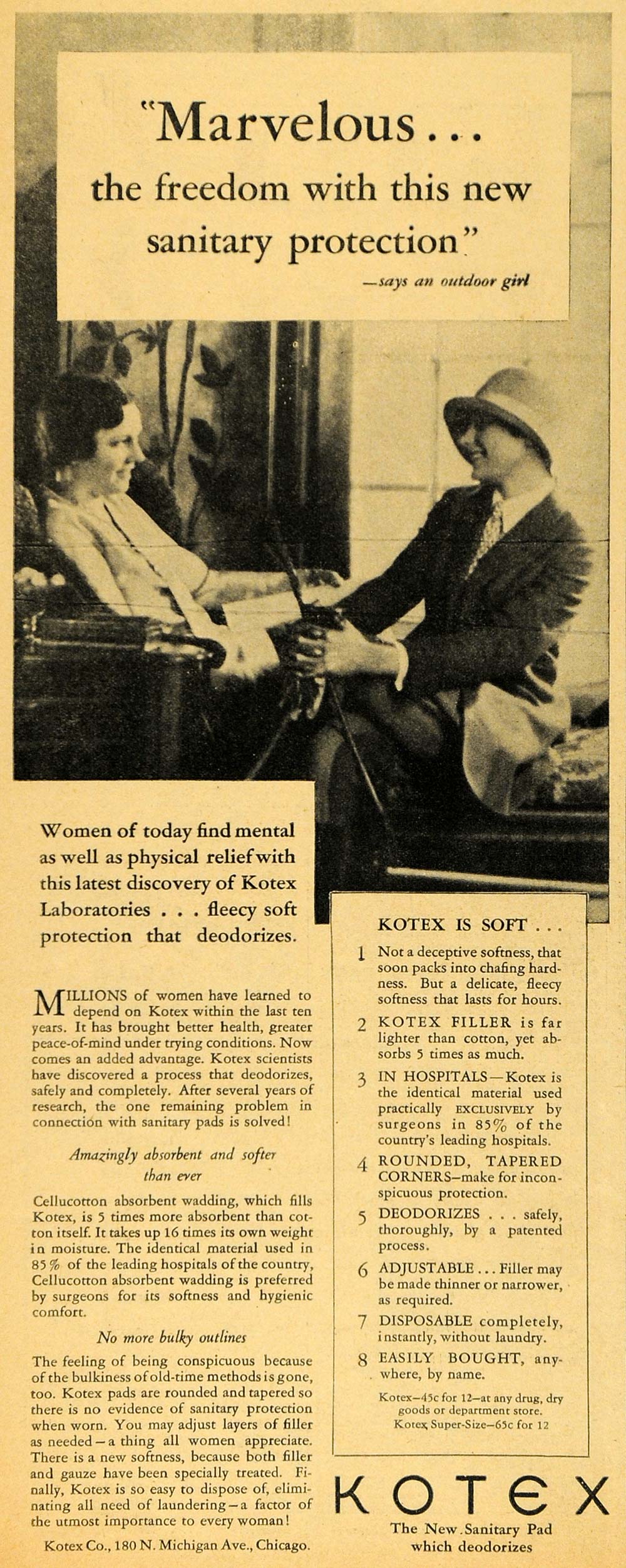 1929 Ad Equestrian Fashion Kotex Sanitary Pads Hygiene - ORIGINAL HOH1