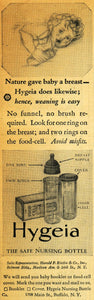 1928 Ad Hygeia Nursing Bottle Milk Harold F. Ritchie - ORIGINAL ADVERTISING HOH1