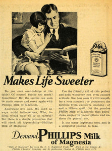 1929 Ad Phillips Milk of Magnesia Father Daughter Read - ORIGINAL HOH1