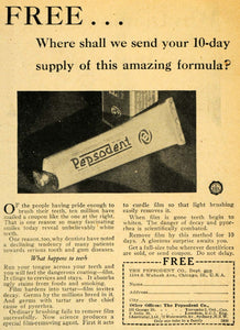 1929 Ad Pepsodent Tooth Paste Dentifrice Dental Teeth - ORIGINAL HOH1