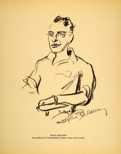 1938 Ralph Bellamy Henry Major Bugs Baer Lithograph - ORIGINAL HOL1
