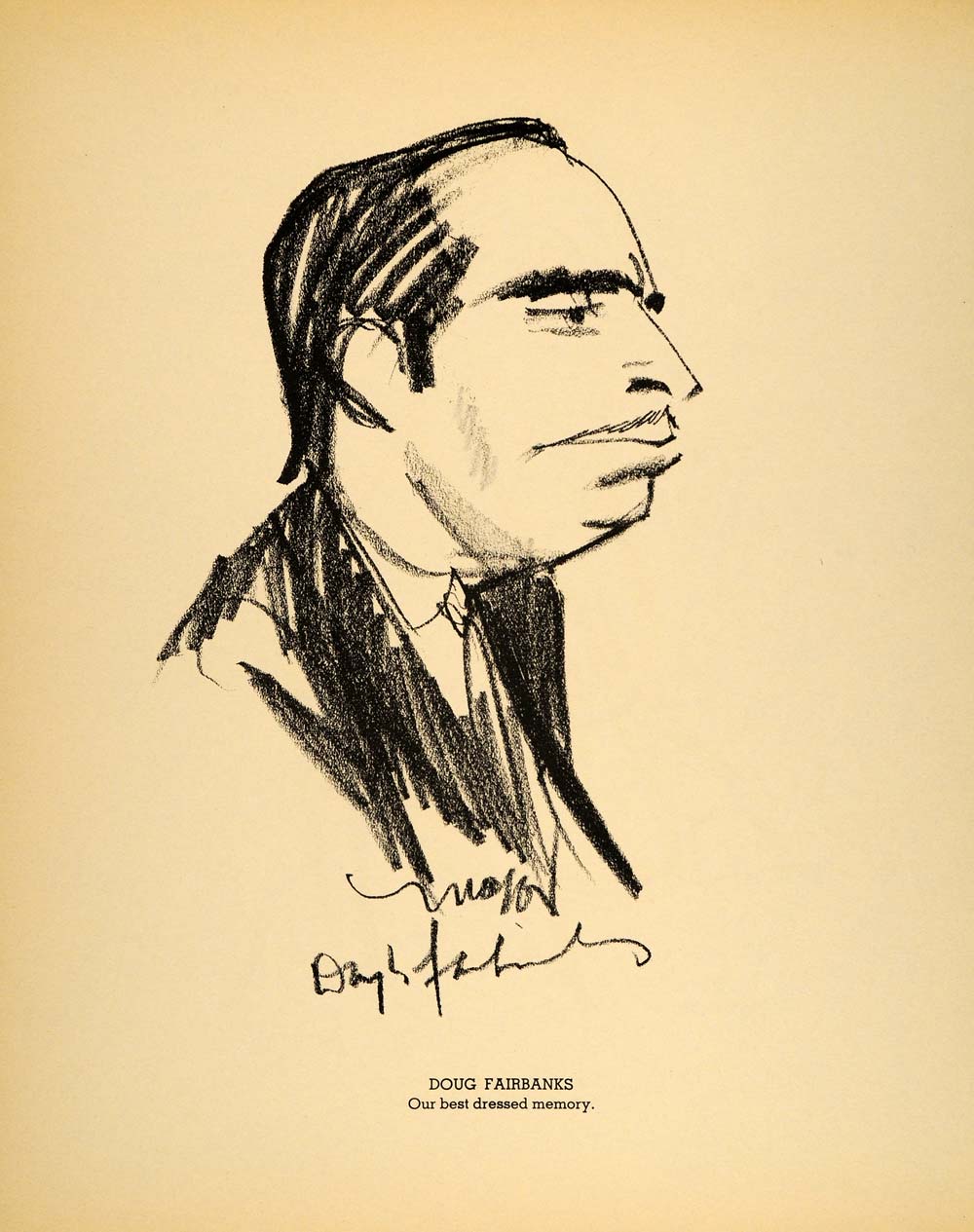 1938 Douglas Fairbanks Henry Major Bugs Baer Lithograph - ORIGINAL HOL1
