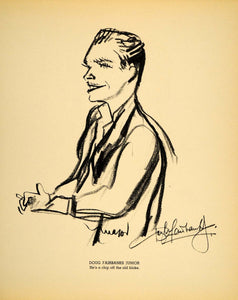 1938 Douglas Fairbanks Jr. Henry Major Bugs Baer Litho. - ORIGINAL HOL1