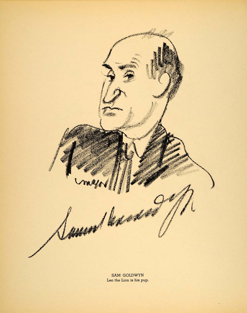 1938 Sam Goldwyn Film Producer Henry Major Lithograph - ORIGINAL HOL1