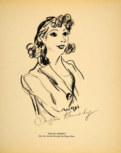 1938 Phyllis Kennedy Actress Henry Major Lithograph - ORIGINAL HOL1