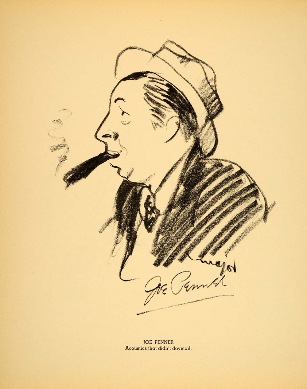 1938 Joe Penner Comedian Actor Henry Major Lithograph - ORIGINAL HOL1