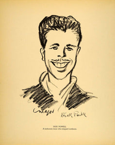 1938 Dick Powell Singer Actor Henry Major Lithograph - ORIGINAL HOL1