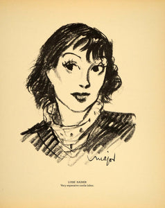 1938 Luise Rainer Film Actress Henry Major Lithograph - ORIGINAL HOL1