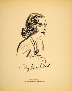 1938 Barbara Read Canadian Actress Henry Major Litho. - ORIGINAL HOL1