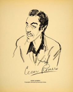 1938 Cesar Romero Henry Major Bugs Baer Lithograph - ORIGINAL HOL1