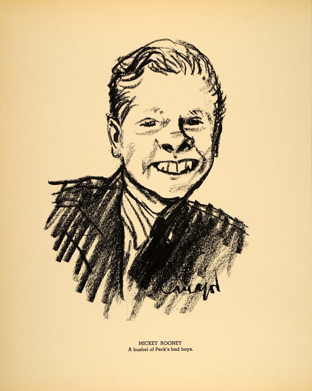 1938 Mickey Rooney Andy Hardy Henry Major Lithograph - ORIGINAL HOL1