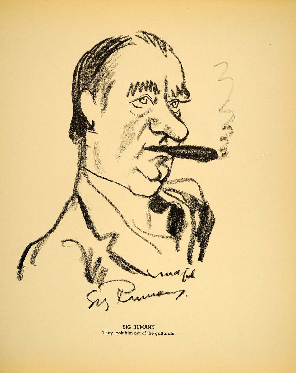 1938 Sig Ruman Rumann Actor Henry Major Lithograph - ORIGINAL HOL1 ...