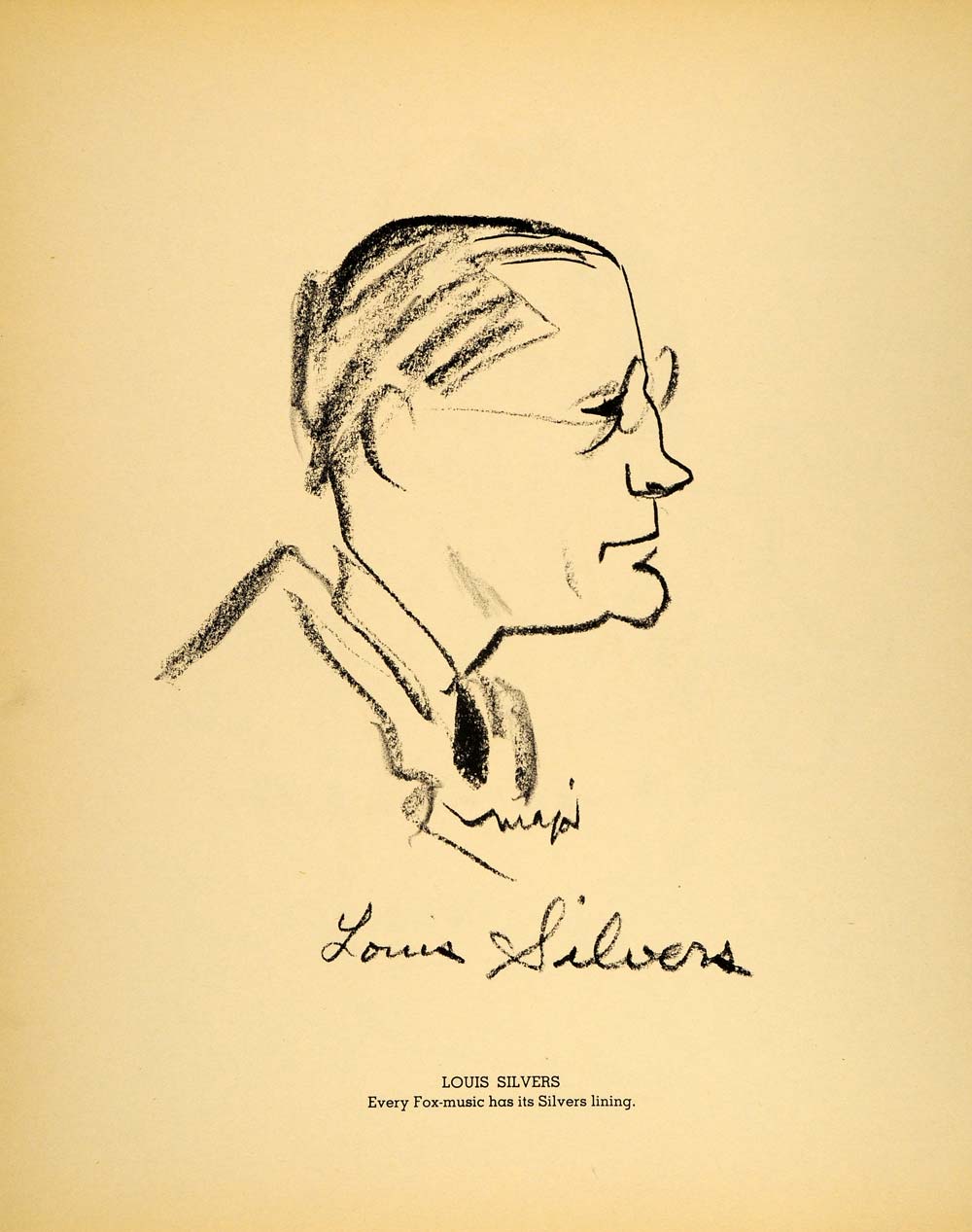 1938 Louis Silvers Movie Composer Henry Major Litho. - ORIGINAL HOL1
