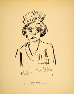 1938 Helen Westley Film Actress Henry Major Lithograph - ORIGINAL HOL1