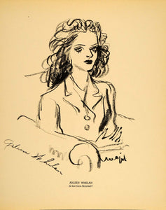 1938 Arleen Whelan Film Actress Henry Major Lithograph - ORIGINAL HOL1