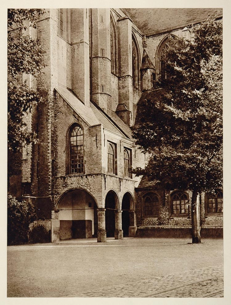 c1930 Great Church Kerk Alkmaar Holland Netherlands - ORIGINAL PHOTOGRAVURE - Period Paper
