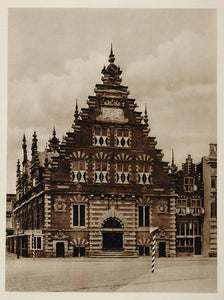 c1930 Meat Hall Vleeschhal Market Markt Haarlem Holland - ORIGINAL PHOTOGRAVURE