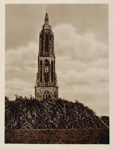 c1930 Cunera Church Tower Rhenen Holland Photogravure - ORIGINAL PHOTOGRAVURE