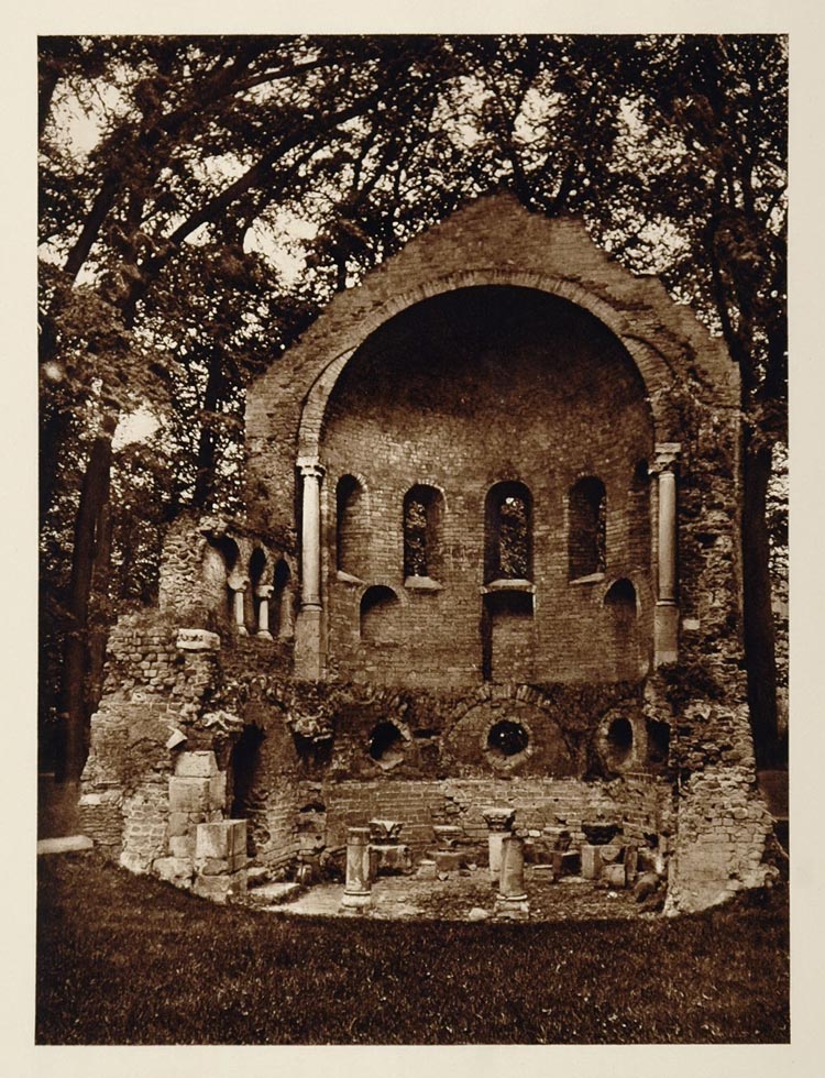c1930 Carolingian Chapel Kapel Valkhof Nijmegen Holland - ORIGINAL PHOTOGRAVURE