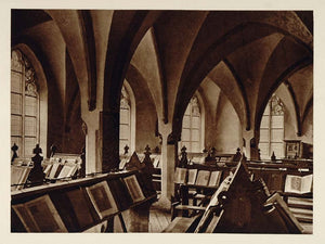 c1930 Interior Library Zutphen Holland Photogravure - ORIGINAL PHOTOGRAVURE