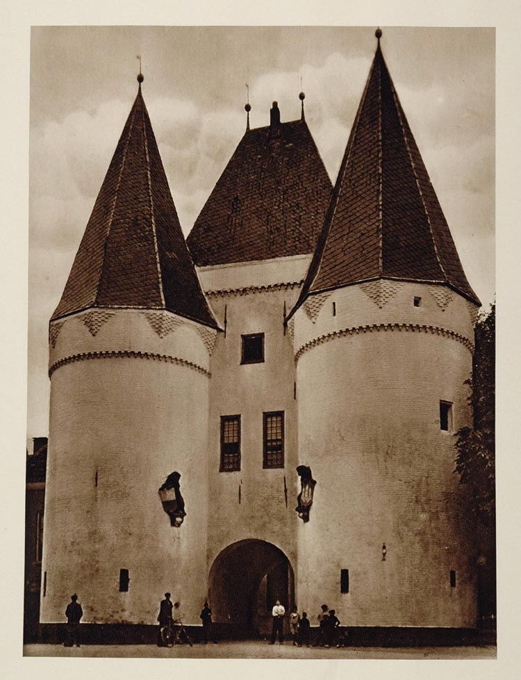 c1930 Korenmarktspoort Gate Kampen Holland Photogravure - ORIGINAL PHOTOGRAVURE