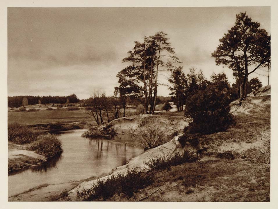 c1930 Dinkel River Oldenzaal Holland Photogravure NICE - ORIGINAL PHOTOGRAVURE