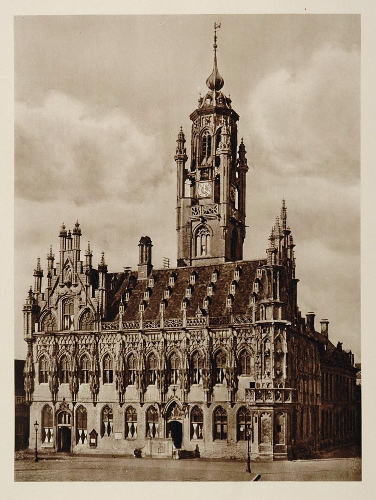 c1930 Stadhuis Rathaus Middelburg Holland Photogravure - ORIGINAL PHOTOGRAVURE